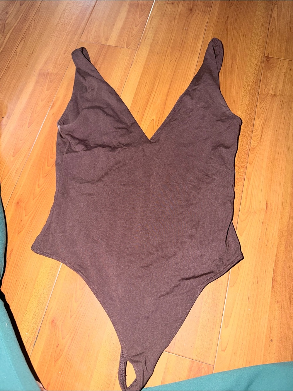 Babaton Brown V‑Neck Bodysuit